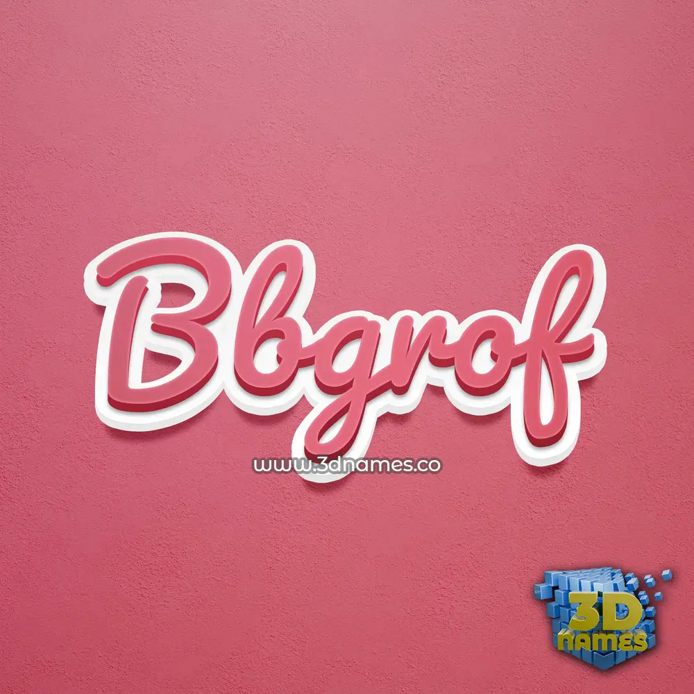 bbgrof in Red Scribble style - 3D name wallpaper