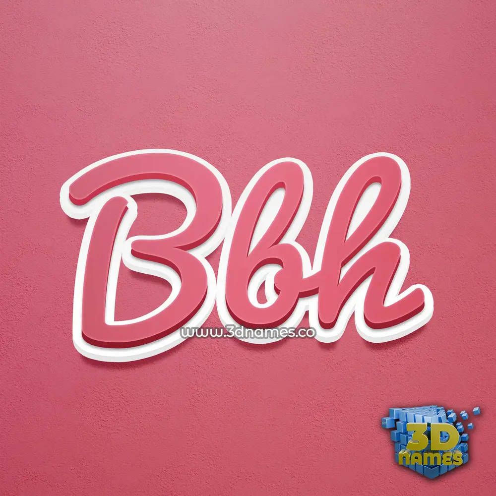 bbh in Red Scribble style - 3D name wallpaper