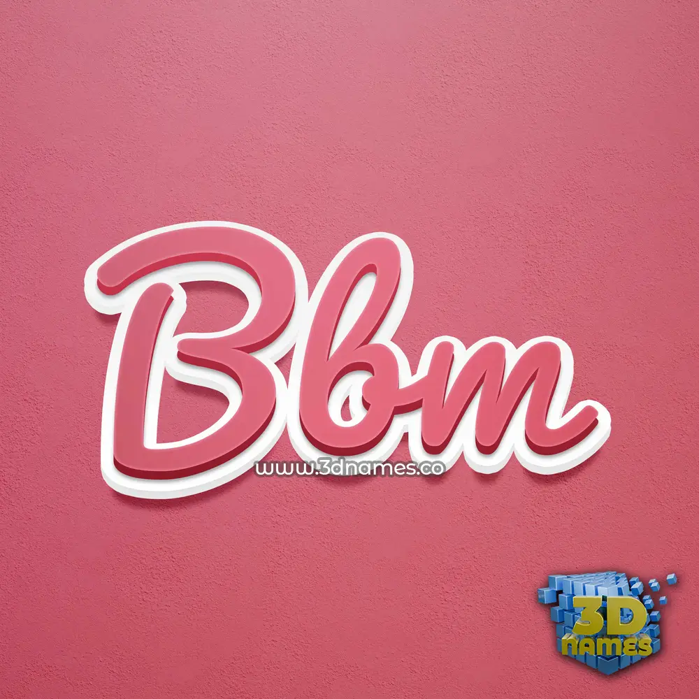 bbm in Red Scribble style - 3D name wallpaper