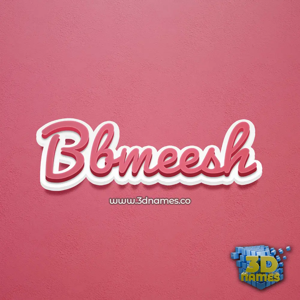bbmeesh in Red Scribble style - 3D name wallpaper