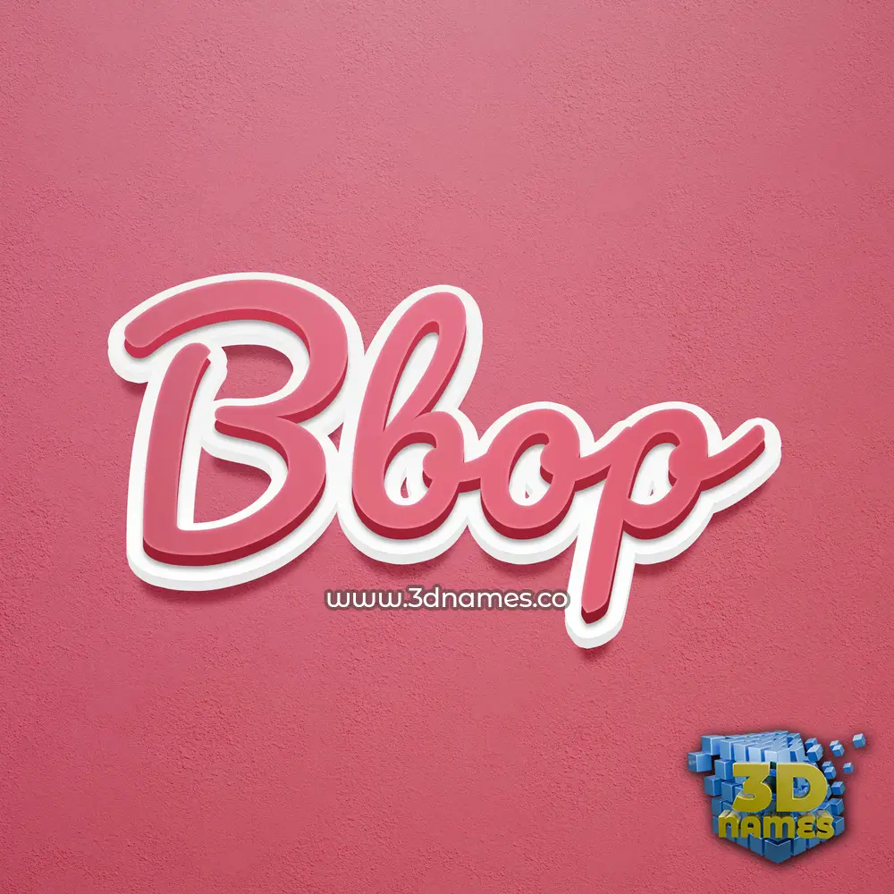 bbop in Red Scribble style - 3D name wallpaper