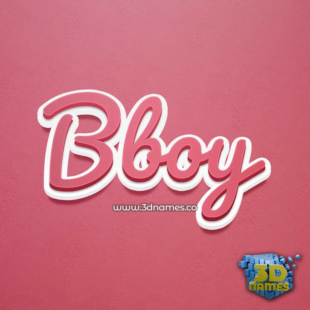 bboy in Red Scribble style - 3D name wallpaper