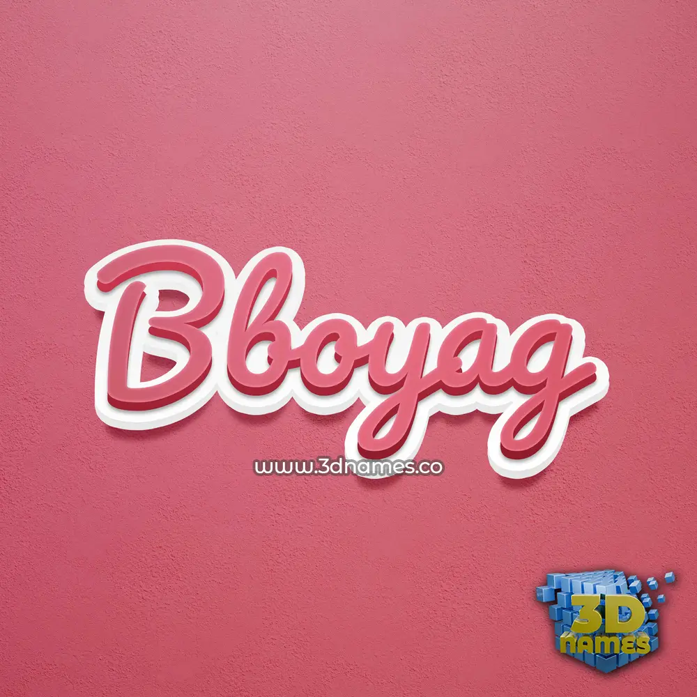 bboyag in Red Scribble style - 3D name wallpaper