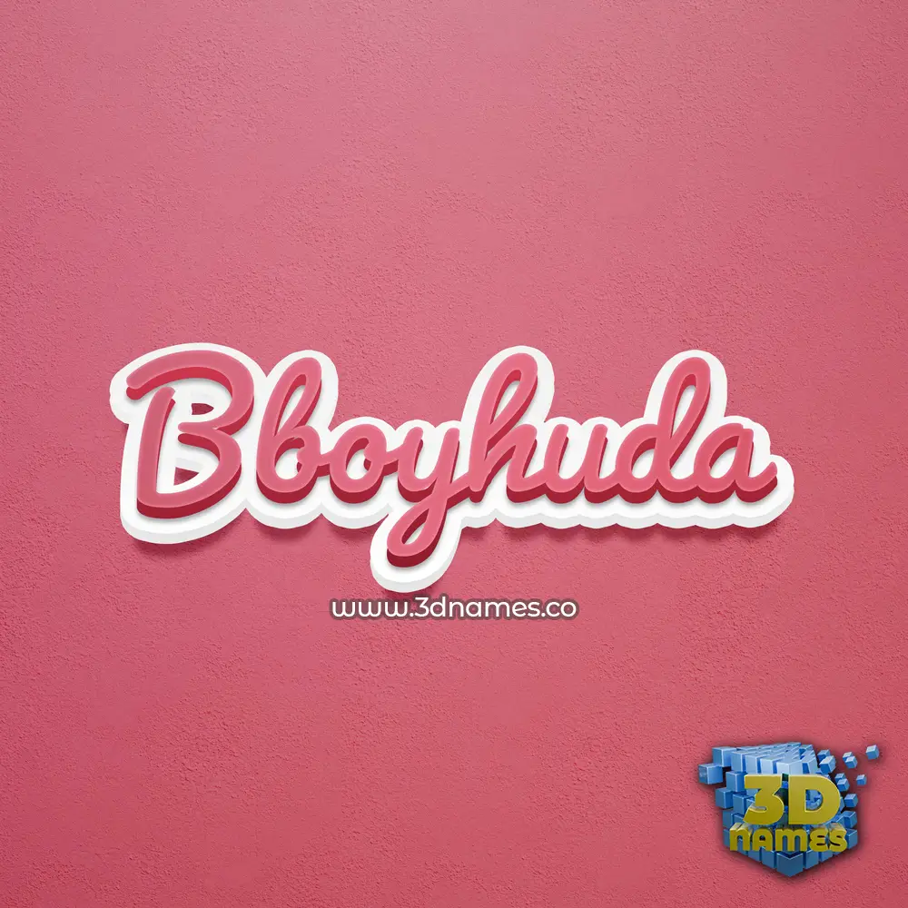 bboyhuda in Red Scribble style - 3D name wallpaper
