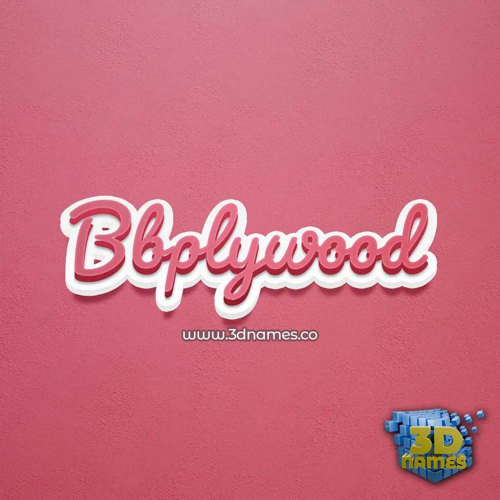 bbplywood in Red Scribble style - 3D name wallpaper