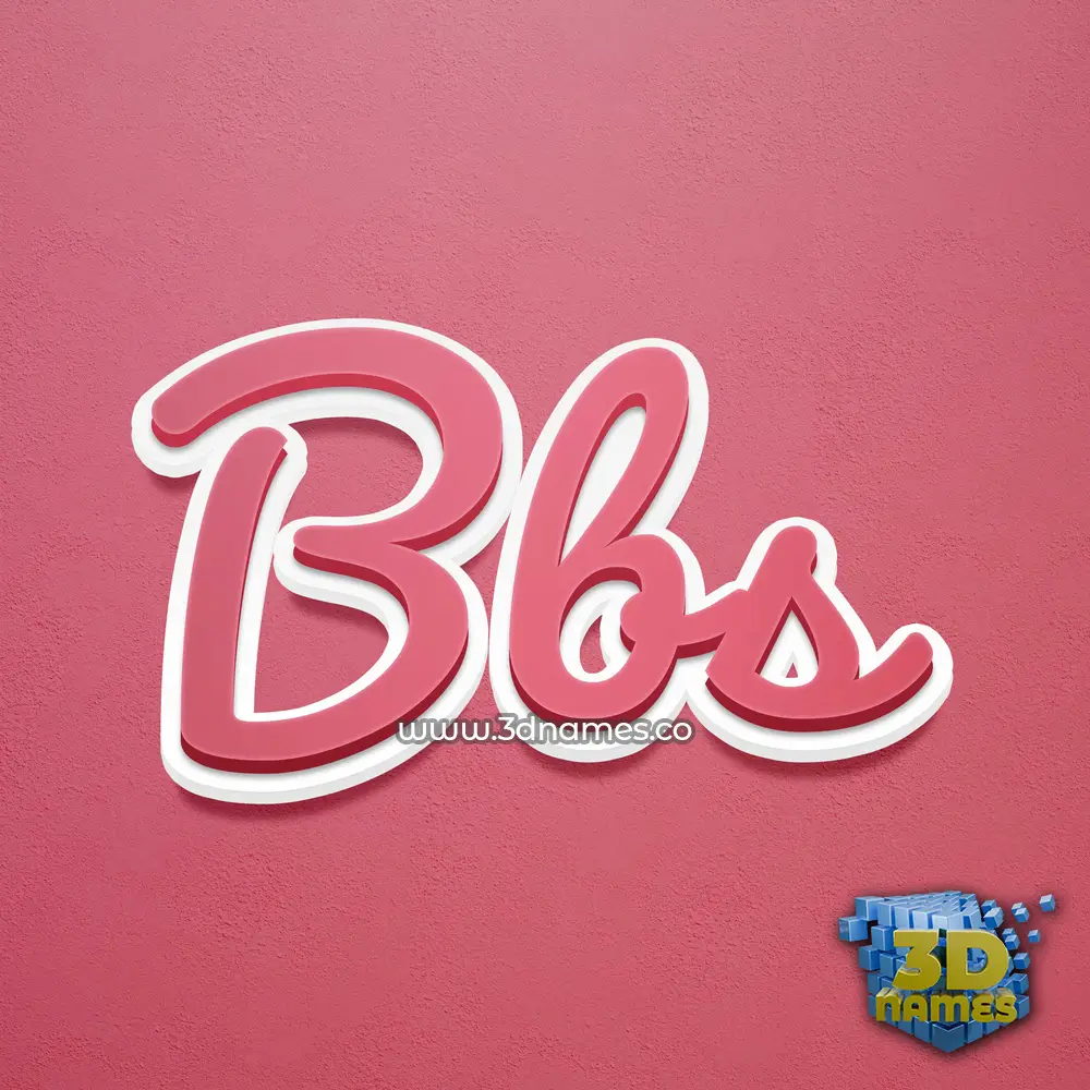bbs in Red Scribble style - 3D name wallpaper