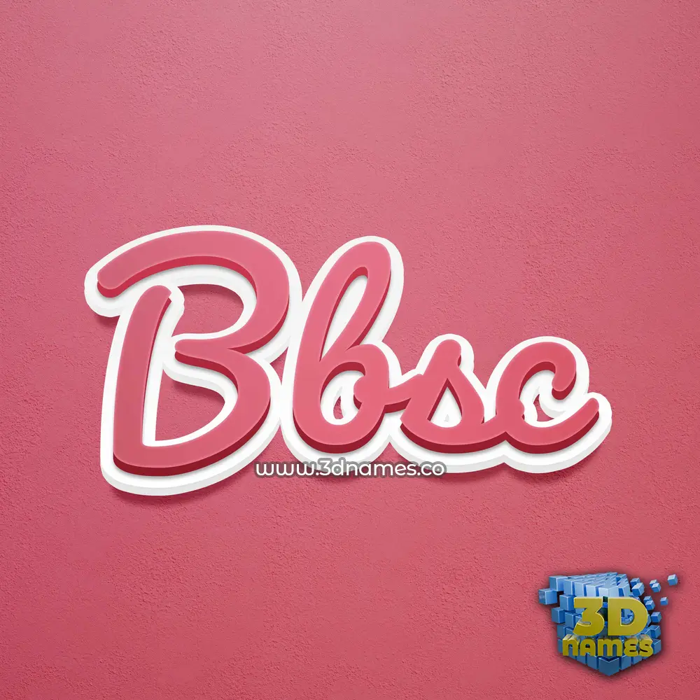 bbsc in Red Scribble style - 3D name wallpaper