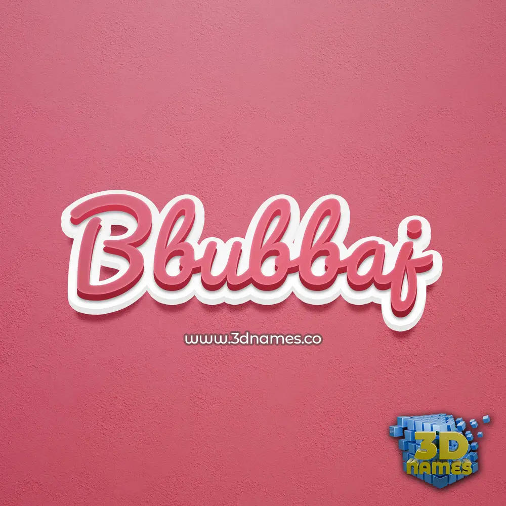 bbubbaj in Red Scribble style - 3D name wallpaper