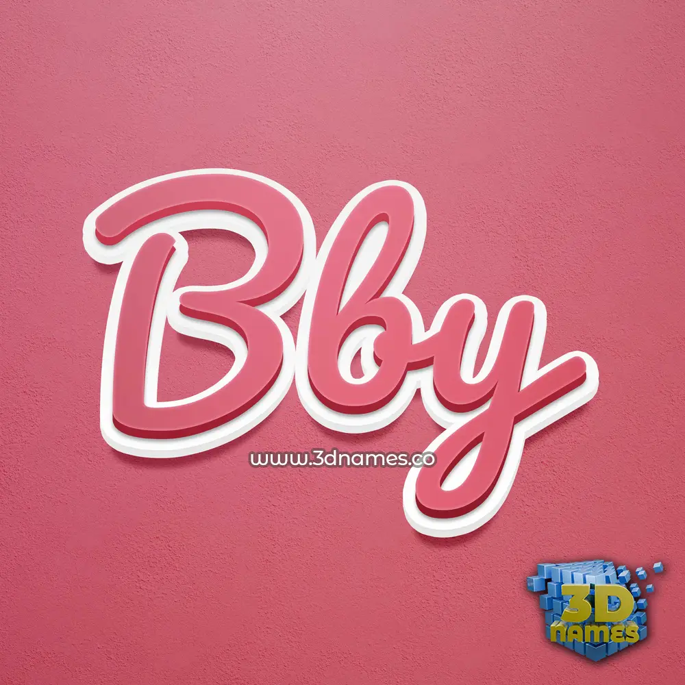 bby in Red Scribble style - 3D name wallpaper
