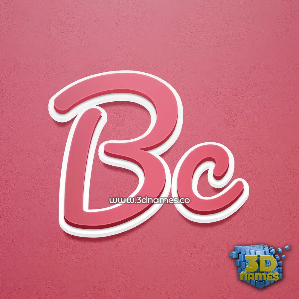 bc in Red Scribble style - 3D name wallpaper
