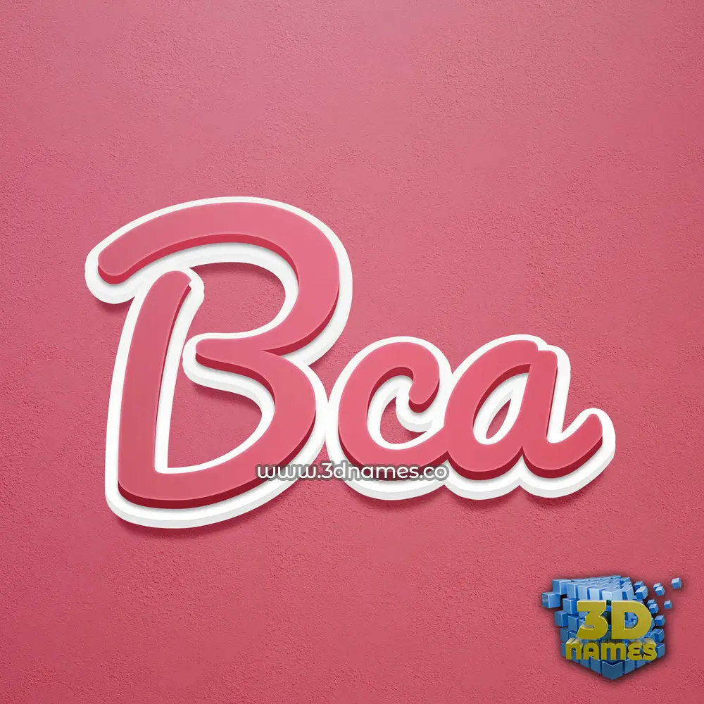 bca in Red Scribble style - 3D name wallpaper