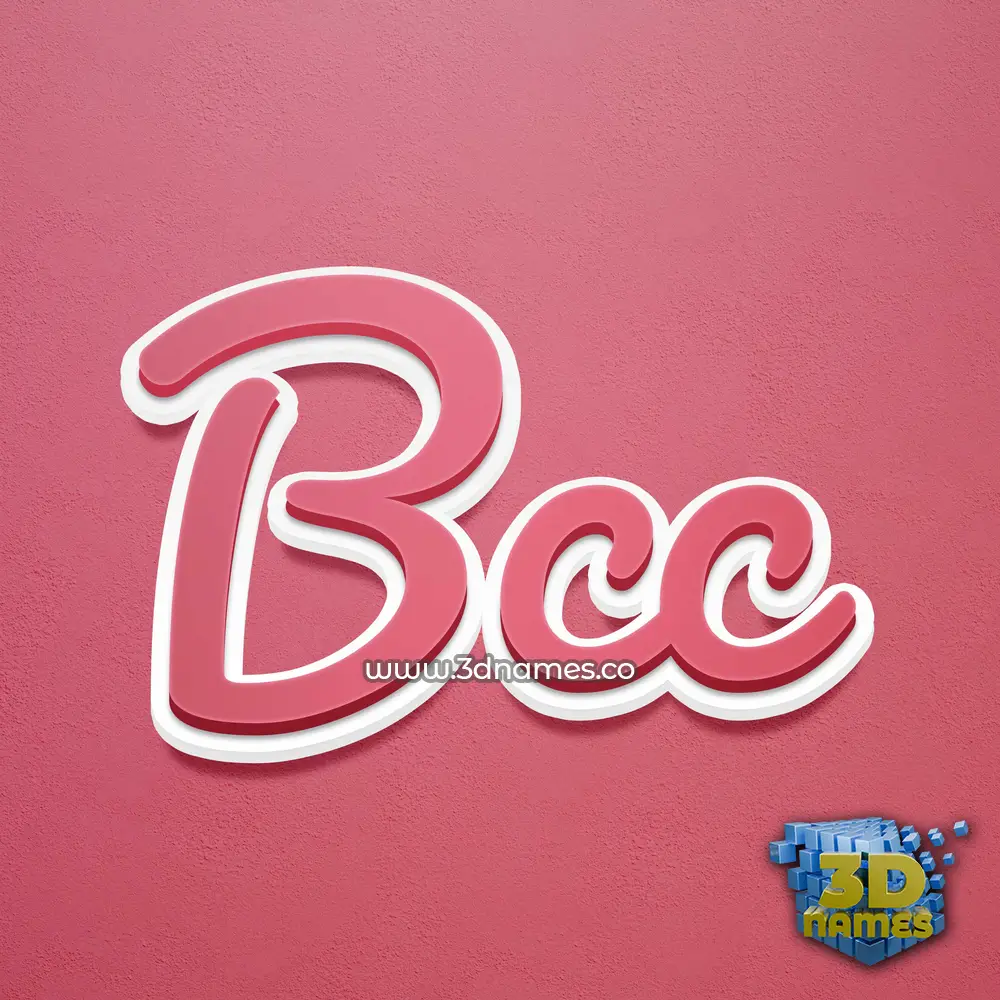 bcc in Red Scribble style - 3D name wallpaper