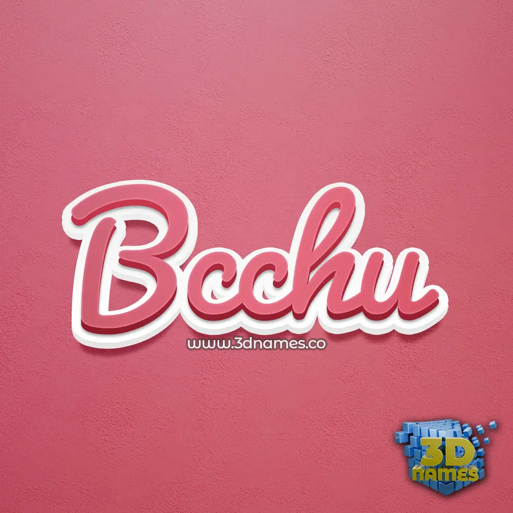 bcchu in Red Scribble style - 3D name wallpaper