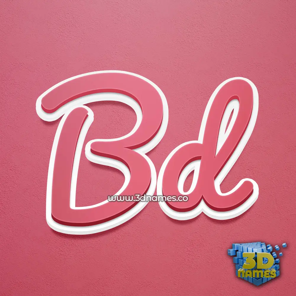 bd in Red Scribble style - 3D name wallpaper