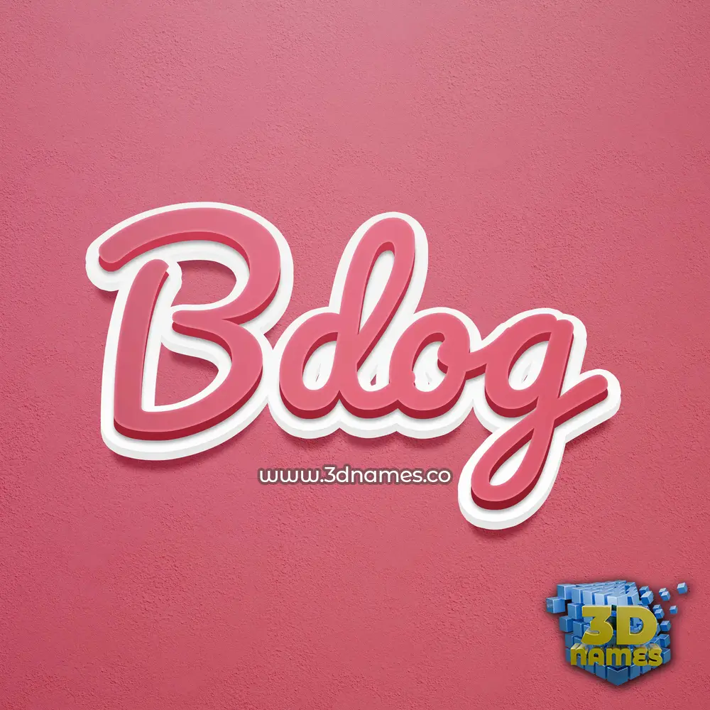 bdog in Red Scribble style - 3D name wallpaper