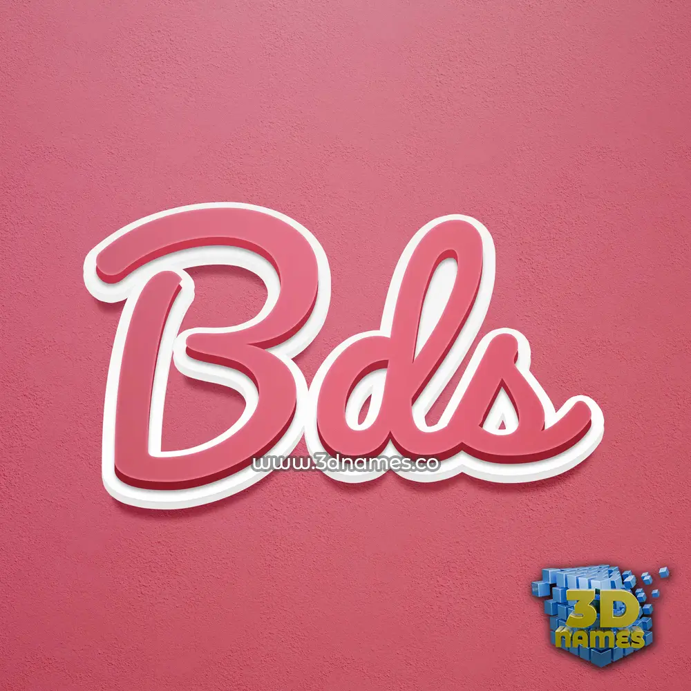 bds in Red Scribble style - 3D name wallpaper