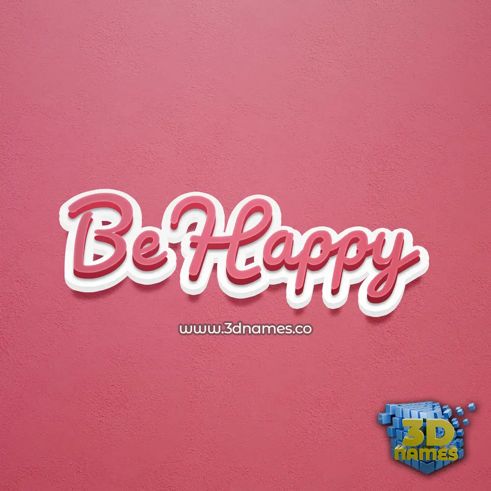 be happy in Red Scribble style - 3D name wallpaper