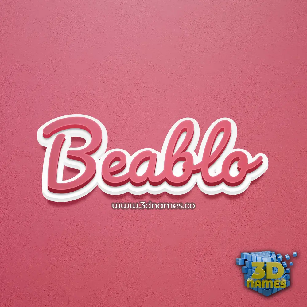 beablo in Red Scribble style - 3D name wallpaper