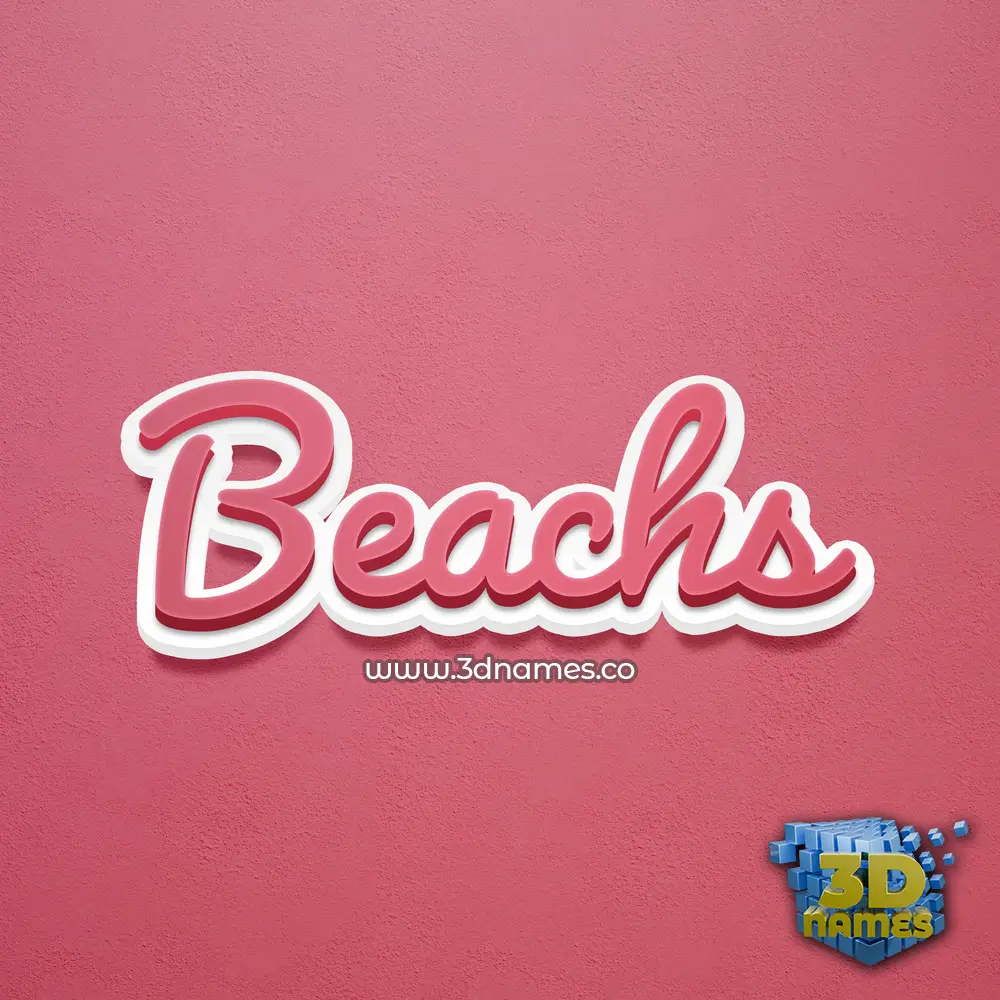 beachs in Red Scribble style - 3D name wallpaper