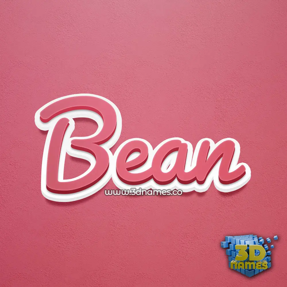 bean in Red Scribble style - 3D name wallpaper