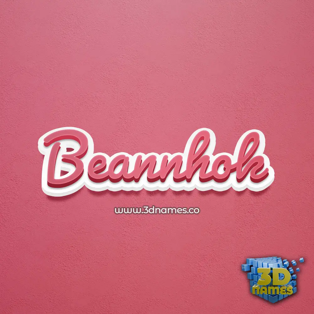 beannhok in Red Scribble style - 3D name wallpaper