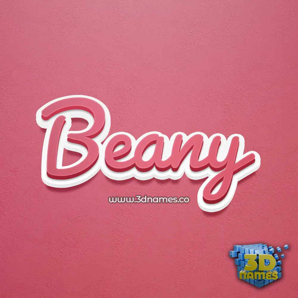 beany in Red Scribble style - 3D name wallpaper