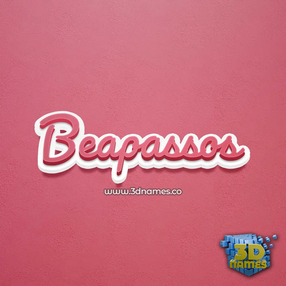 beapassos in Red Scribble style - 3D name wallpaper