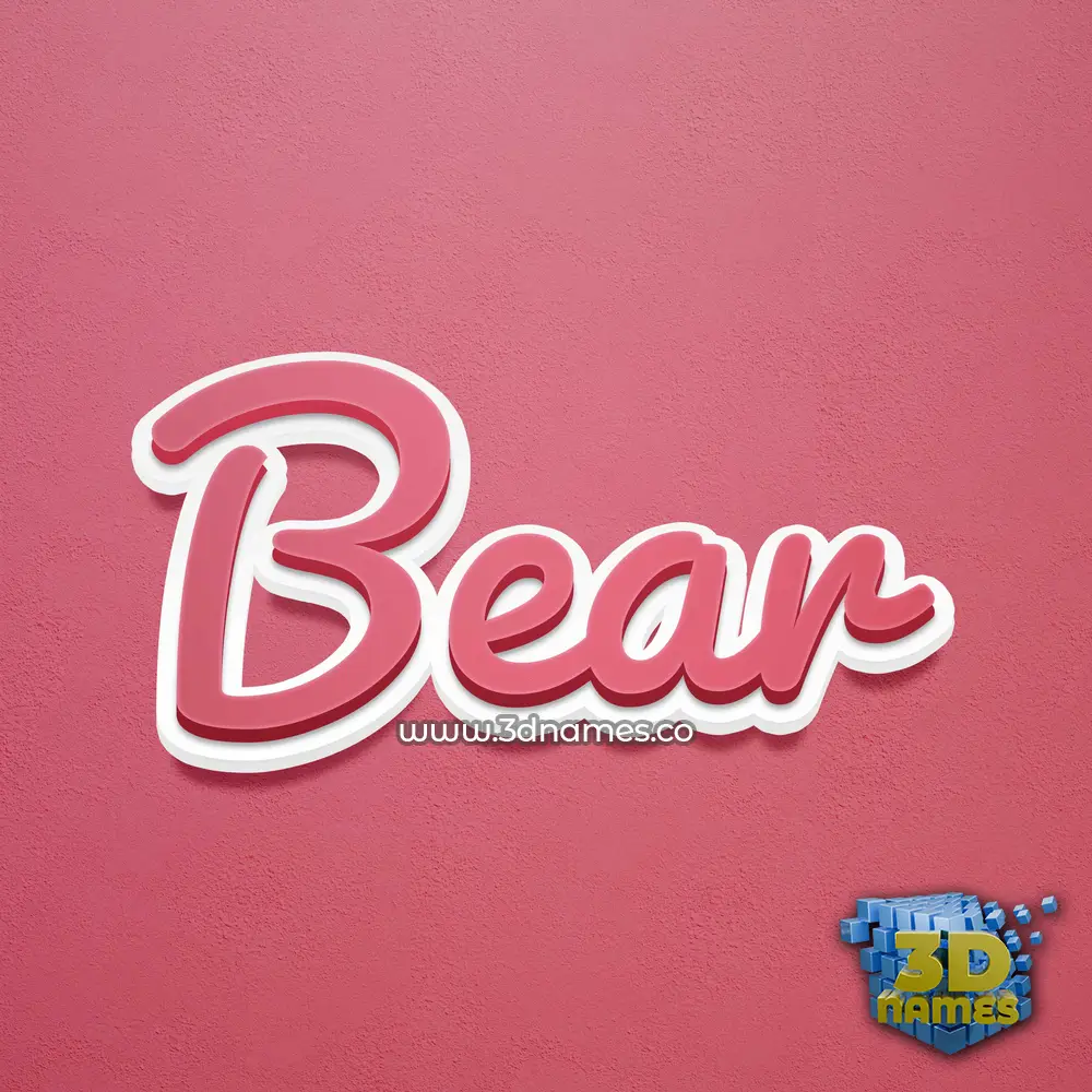 bear in Red Scribble style - 3D name wallpaper