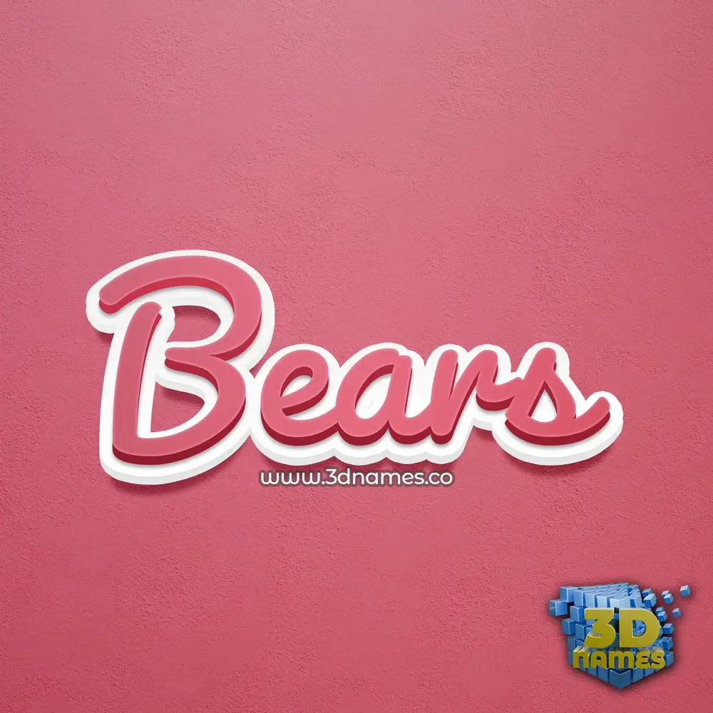 bears in Red Scribble style - 3D name wallpaper