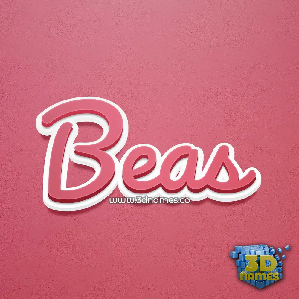 beas in Red Scribble style - 3D name wallpaper