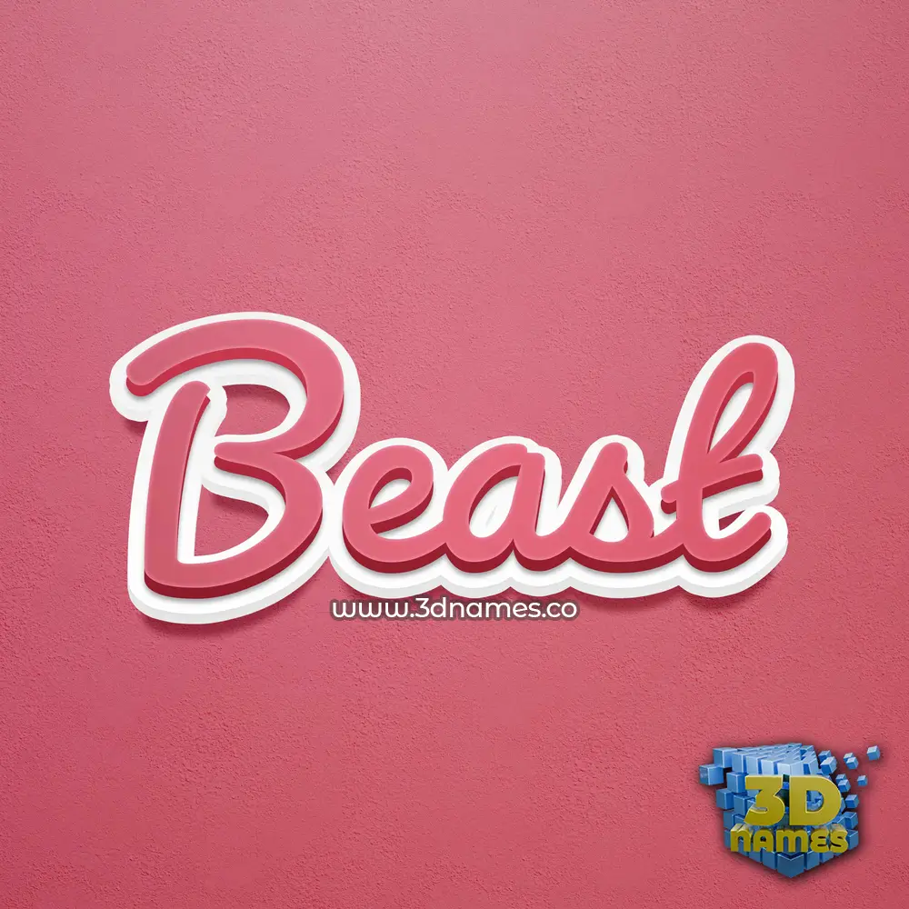 beast in Red Scribble style - 3D name wallpaper