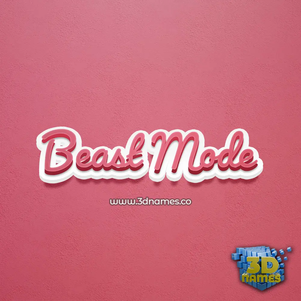beast mode in Red Scribble style - 3D name wallpaper