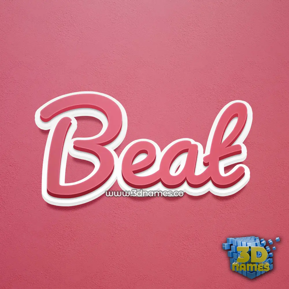 beat in Red Scribble style - 3D name wallpaper