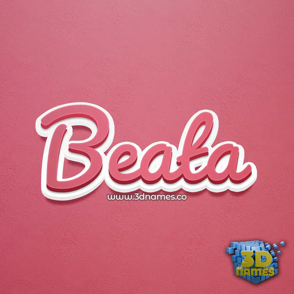 beata in Red Scribble style - 3D name wallpaper