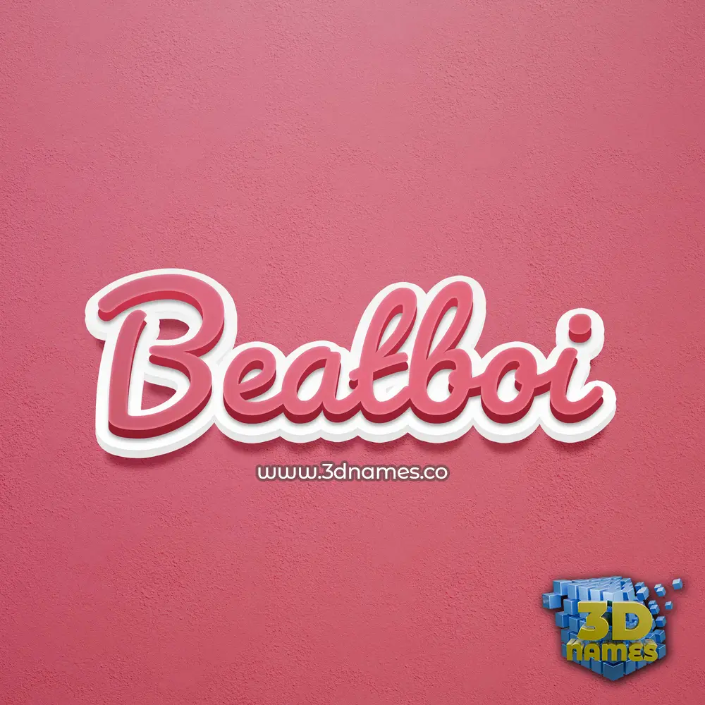 beatboi in Red Scribble style - 3D name wallpaper