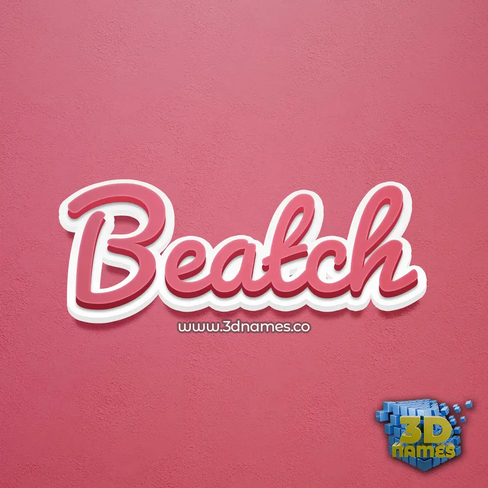 beatch in Red Scribble style - 3D name wallpaper