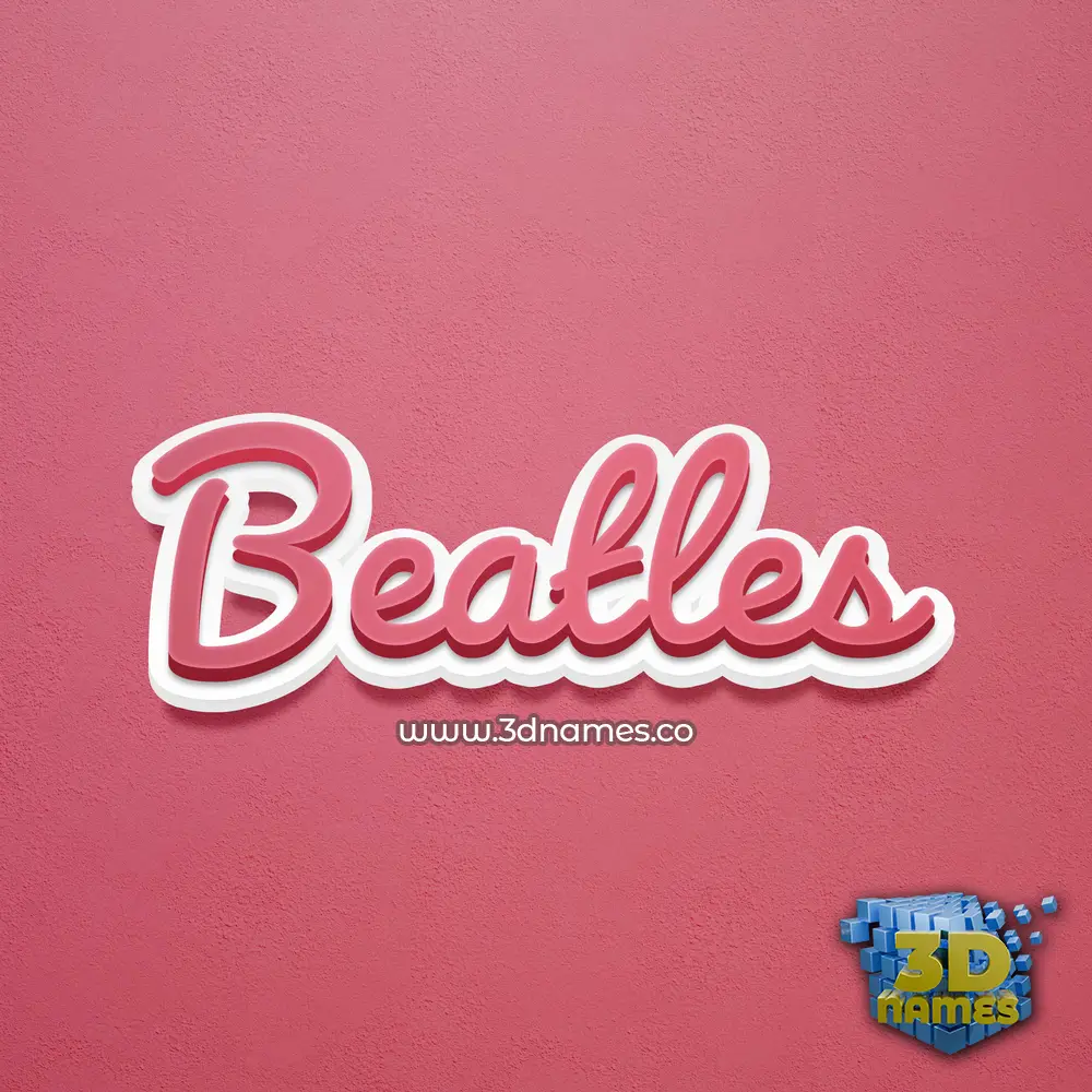 beatles in Red Scribble style - 3D name wallpaper