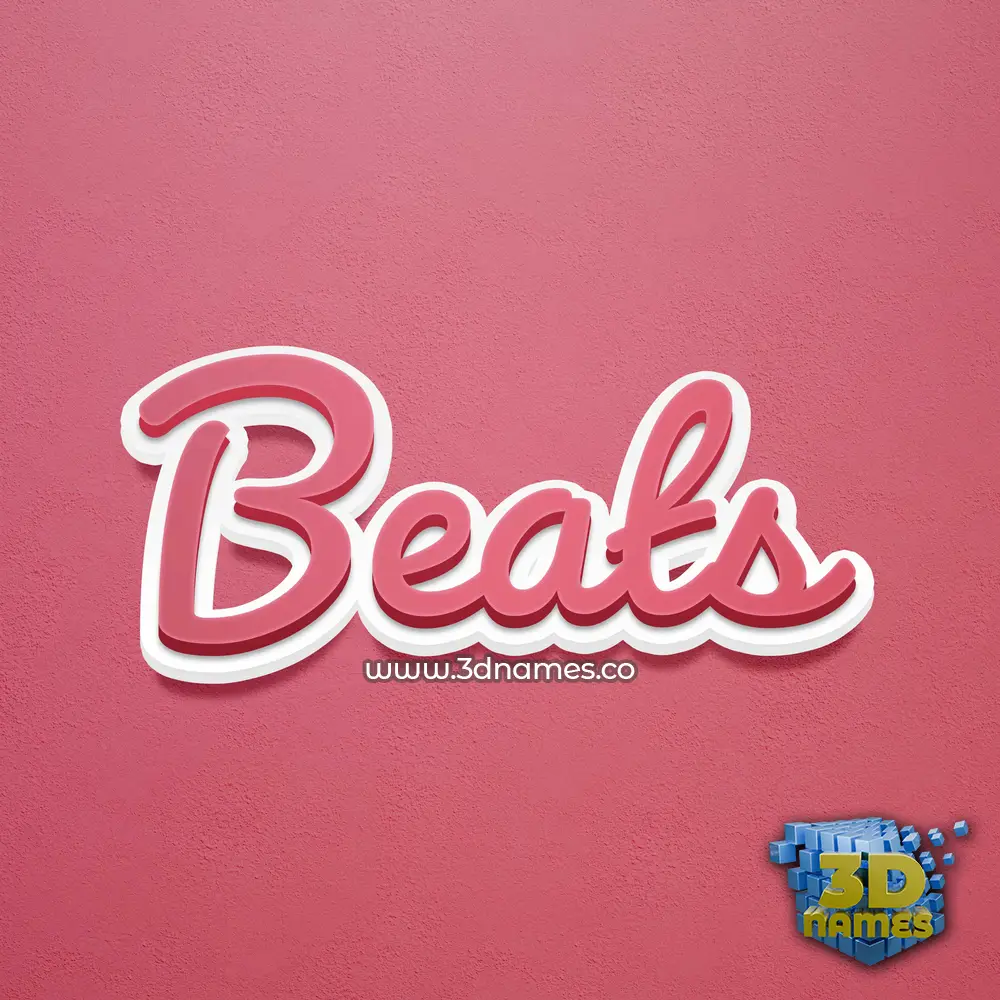 beats in Red Scribble style - 3D name wallpaper