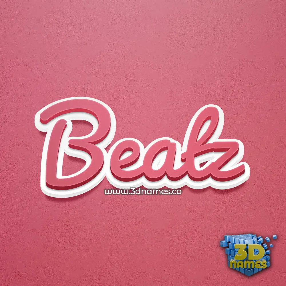 beatz in Red Scribble style - 3D name wallpaper