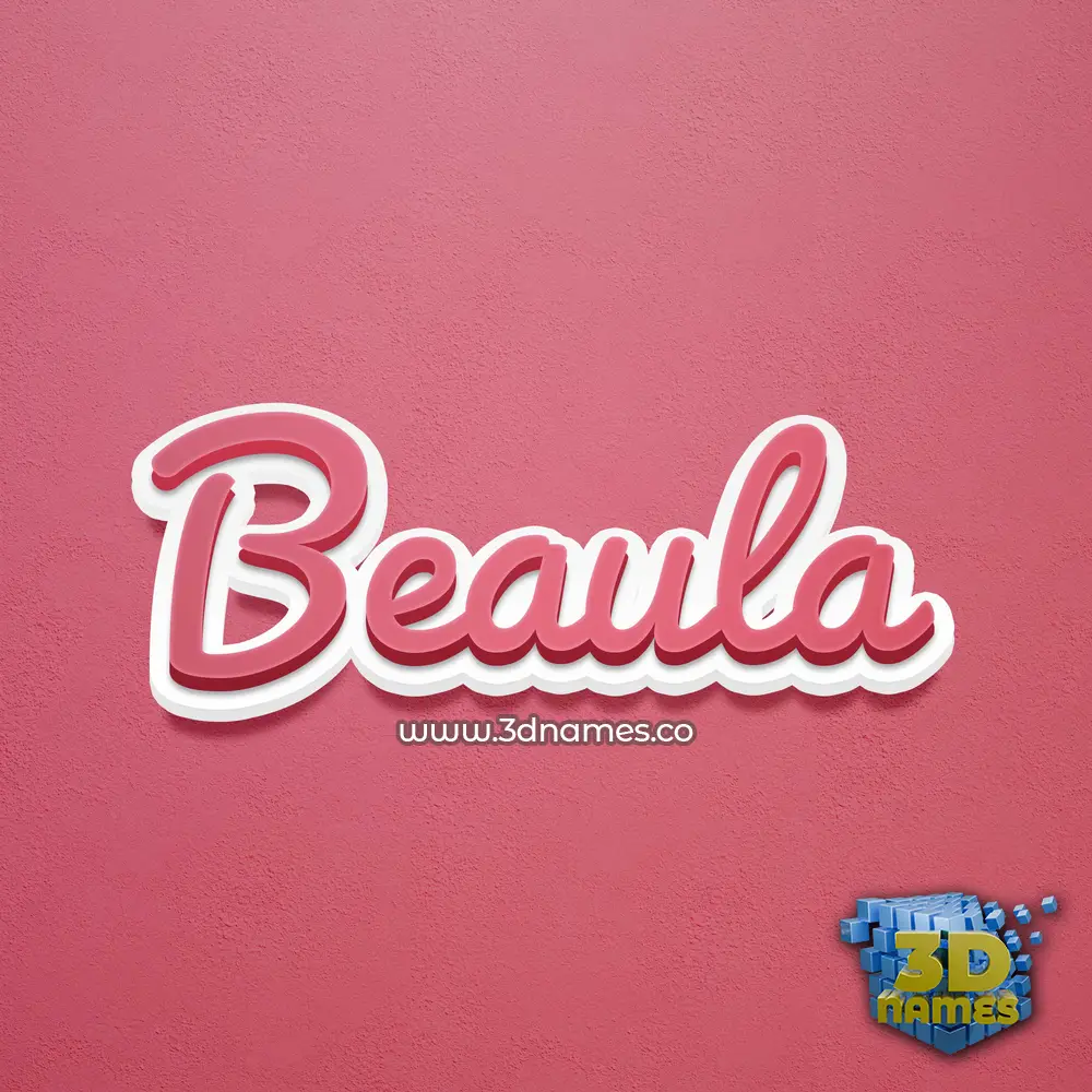 beaula in Red Scribble style - 3D name wallpaper