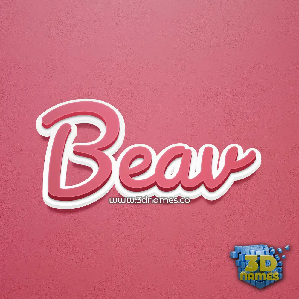 beav in Red Scribble style - 3D name wallpaper