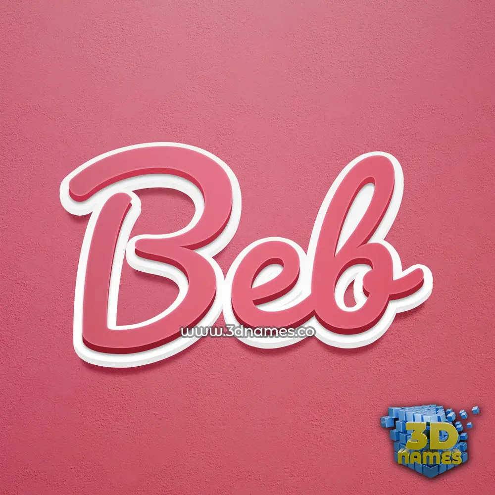 beb in Red Scribble style - 3D name wallpaper