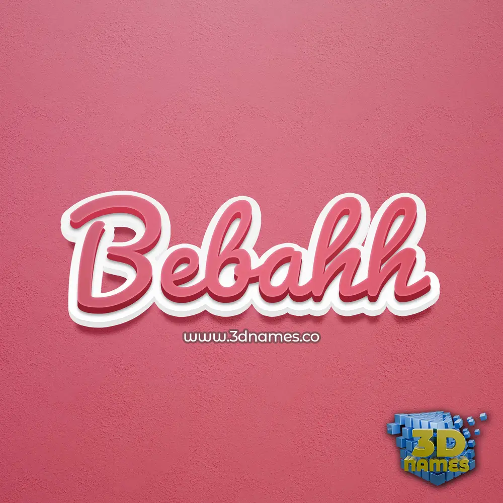 bebahh in Red Scribble style - 3D name wallpaper