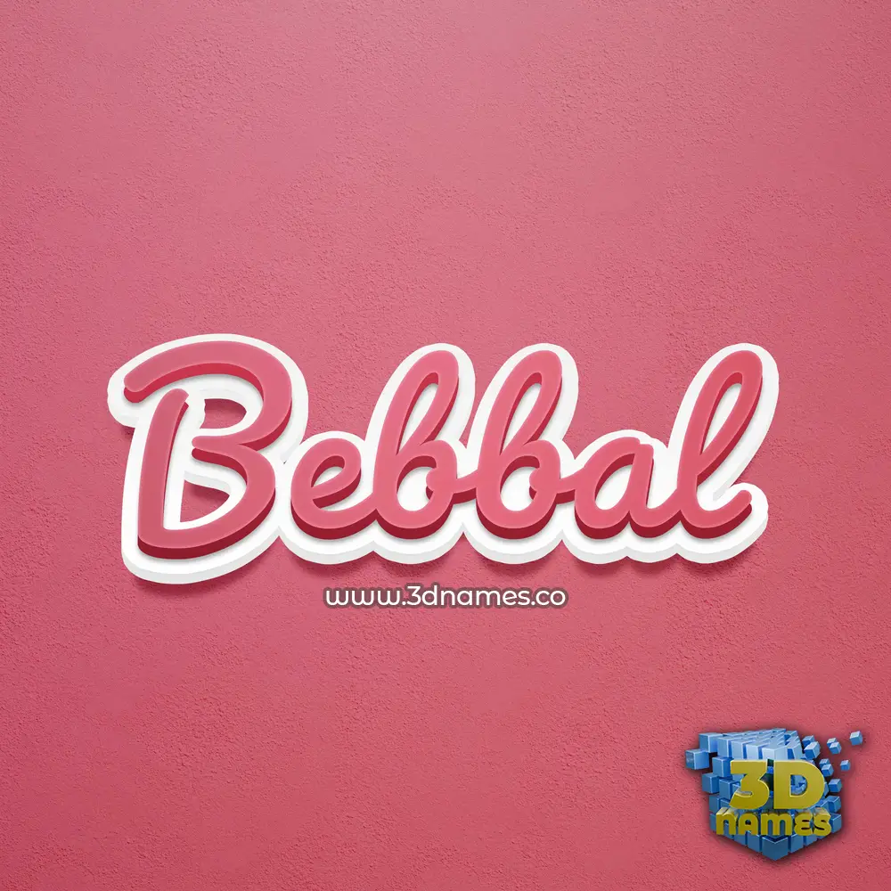 bebbal in Red Scribble style - 3D name wallpaper