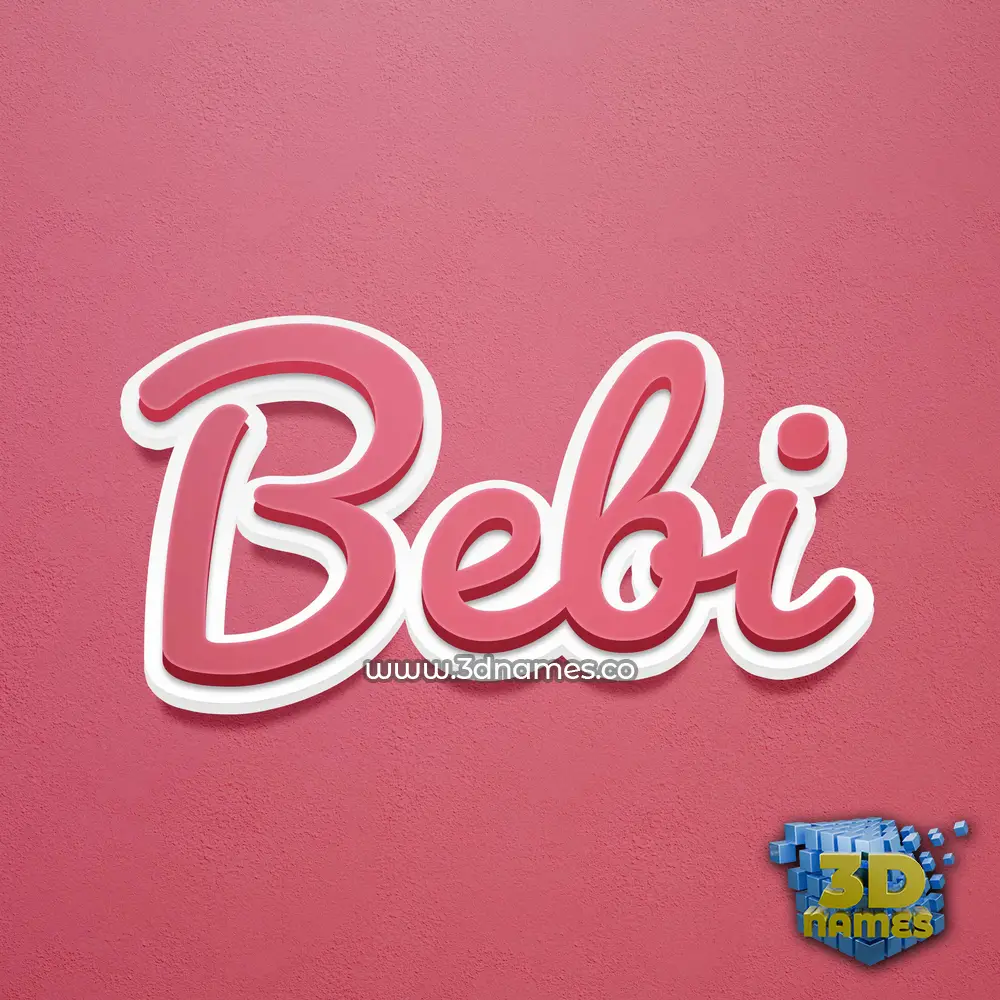bebi in Red Scribble style - 3D name wallpaper