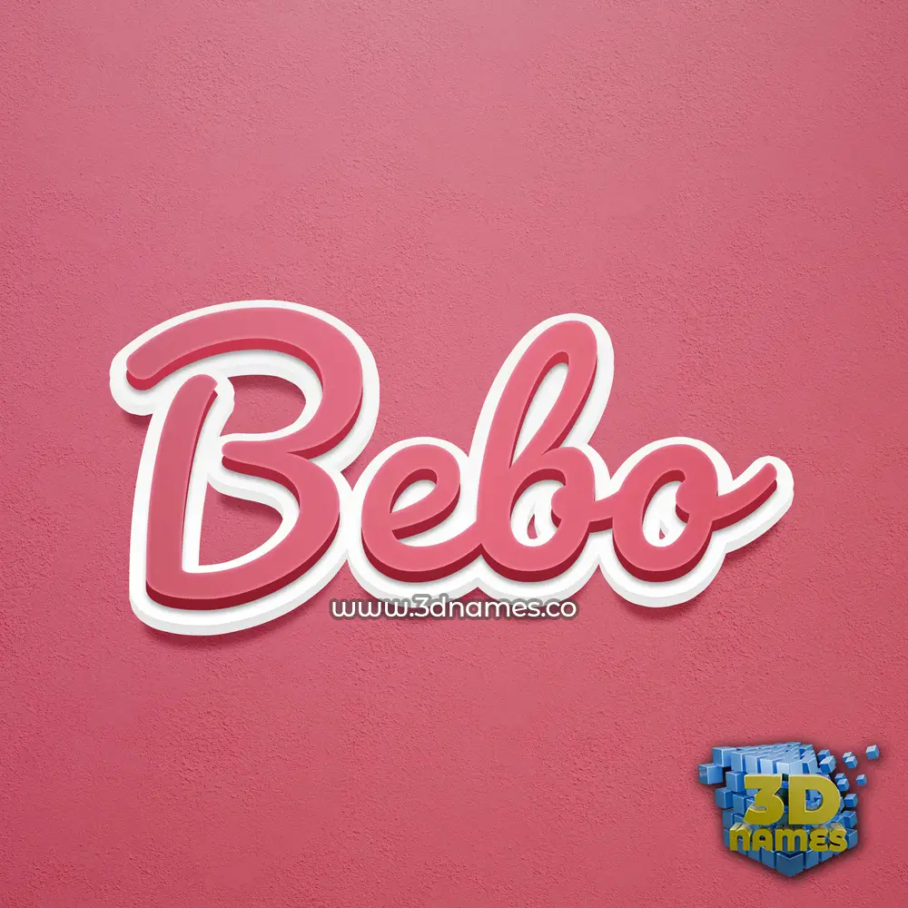 bebo in Red Scribble style - 3D name wallpaper