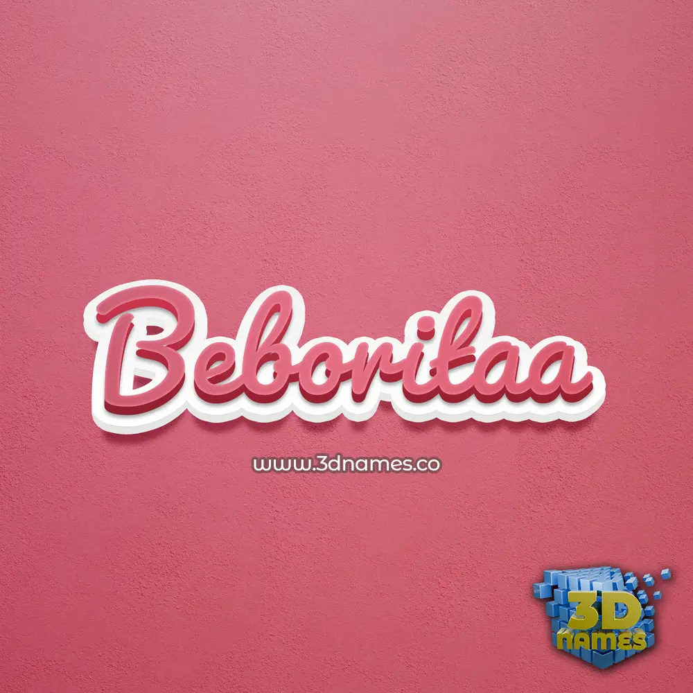 beboritaa in Red Scribble style - 3D name wallpaper