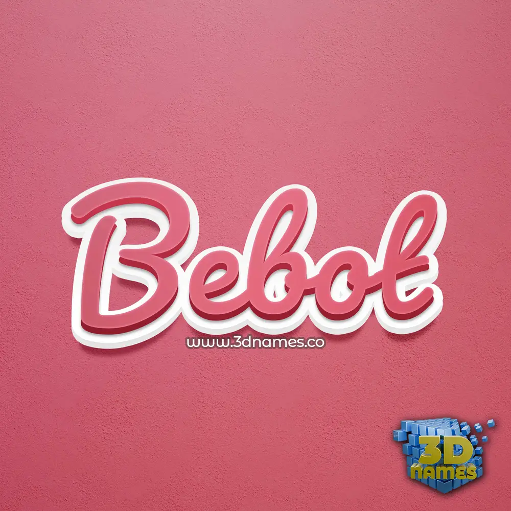 bebot in Red Scribble style - 3D name wallpaper