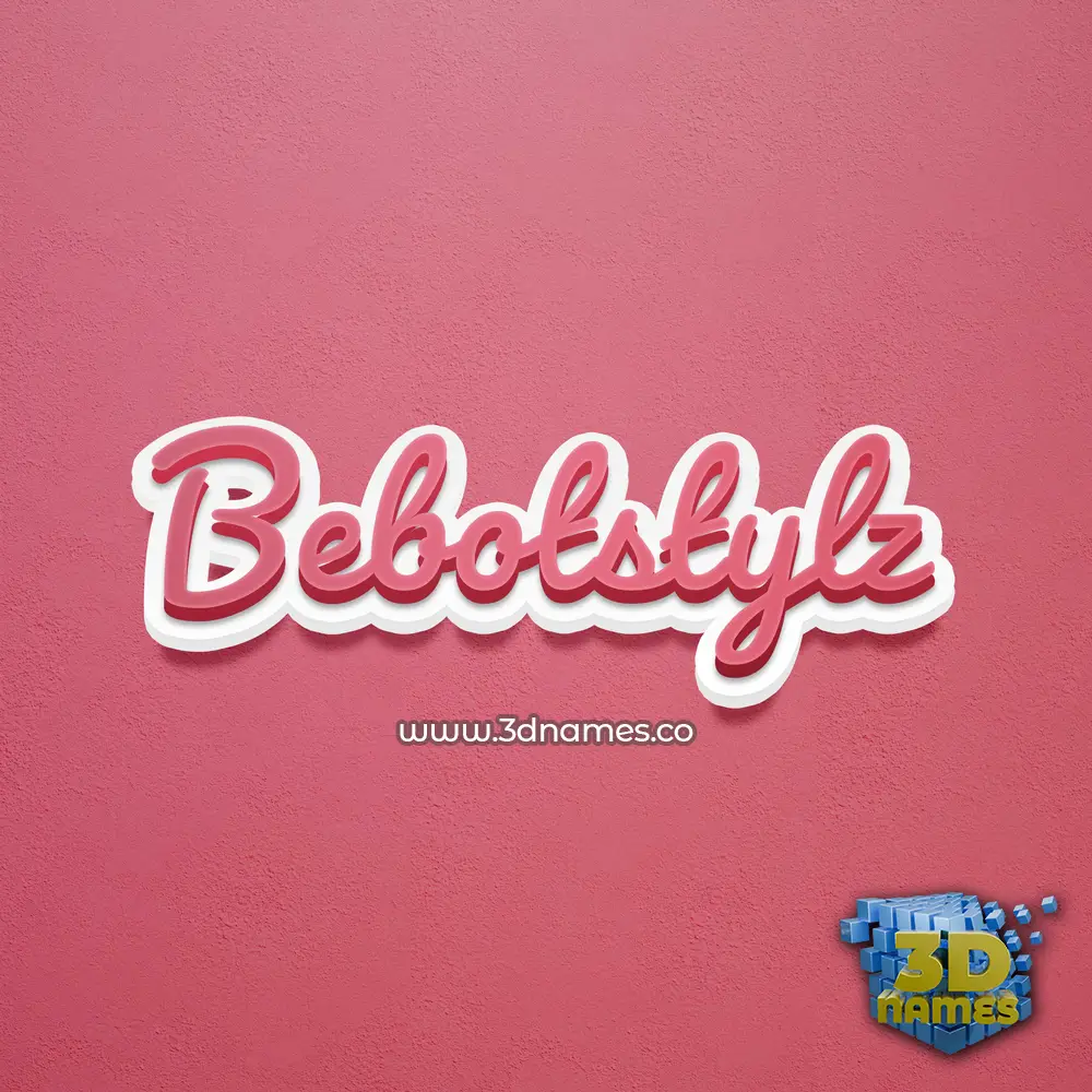 bebotstylz in Red Scribble style - 3D name wallpaper