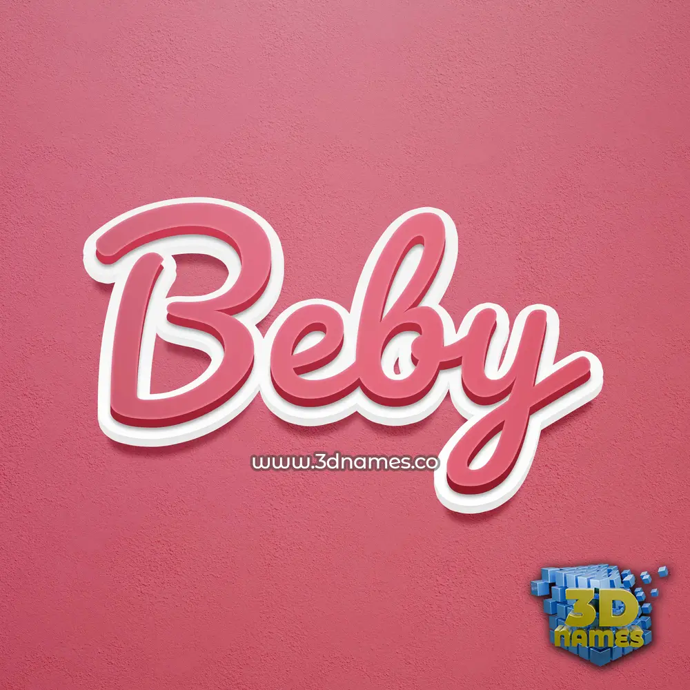 beby in Red Scribble style - 3D name wallpaper